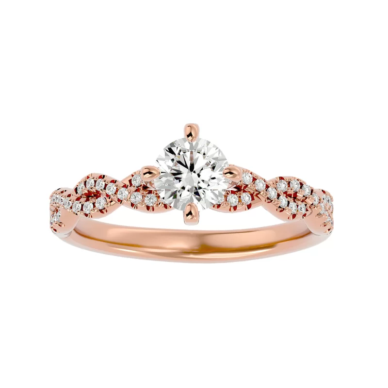 Inel de logodna Pretios Vintage Rose Aur 18k Diamante Naturale  - Ilona