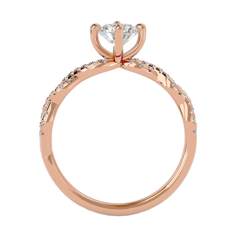 Inel de logodna Pretios Vintage Rose Aur 18k Diamante Naturale  - Ilona
