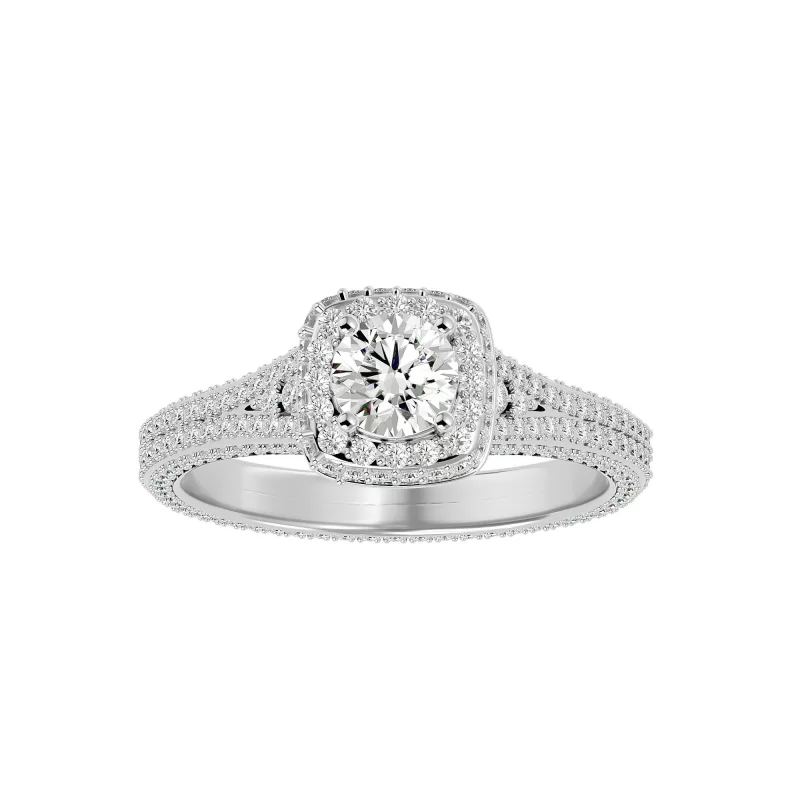 Inel de logodna Opulent Fancy Halo White Aur 18k Genuine Diamonds - Ingrid