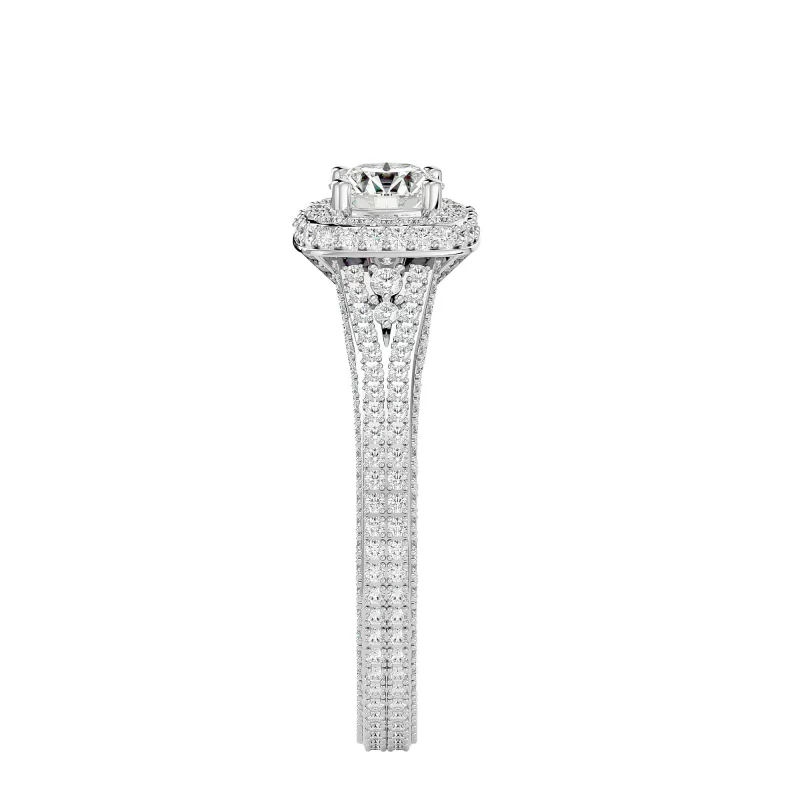 Inel de logodna Opulent Fancy Halo White Aur 18k Genuine Diamonds - Ingrid