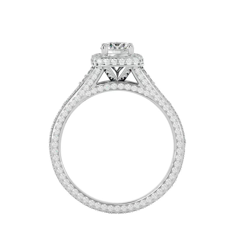 Inel de logodna Opulent Fancy Halo White Aur 18k Genuine Diamonds - Ingrid