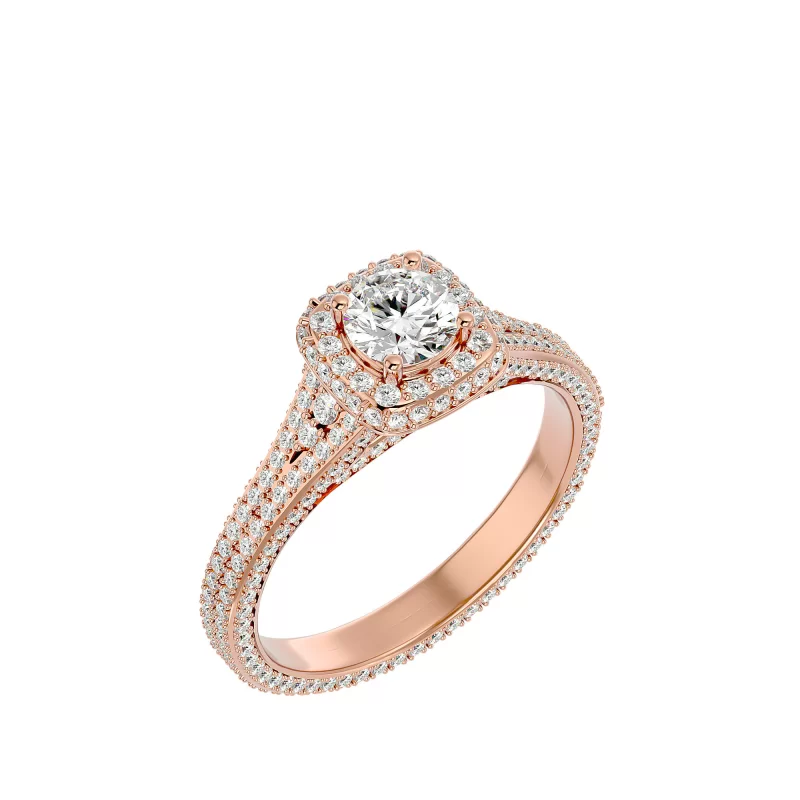 Inel de logodna Splendid Fancy Halo Rose Aur 18k Real Diamonds - Ingrid