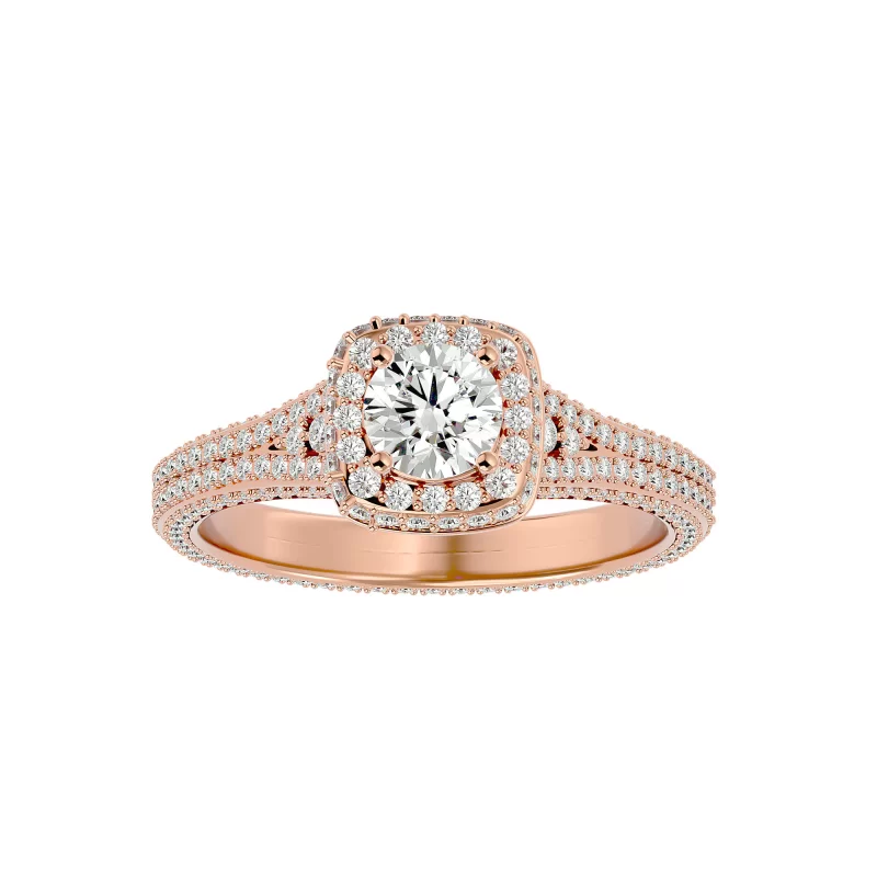 Inel de logodna Splendid Fancy Halo Rose Aur 18k Real Diamonds - Ingrid