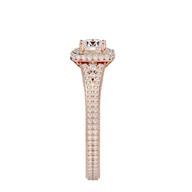 Inel de logodna Splendid Fancy Halo Rose Aur 18k Real Diamonds - Ingrid
