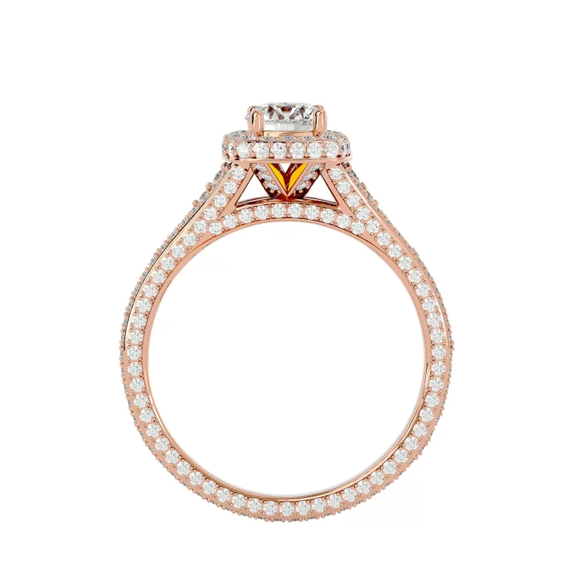 Inel de logodna Splendid Fancy Halo Rose Aur 18k Real Diamonds - Ingrid