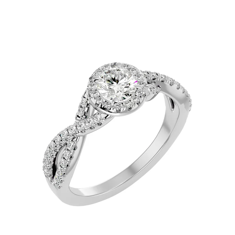 Inel de logodna Briliant Vintage Halo White Aur 18k Real Diamonds - Adele