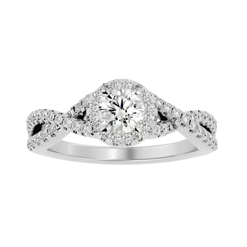 Inel de logodna Briliant Vintage Halo White Aur 18k Real Diamonds - Adele