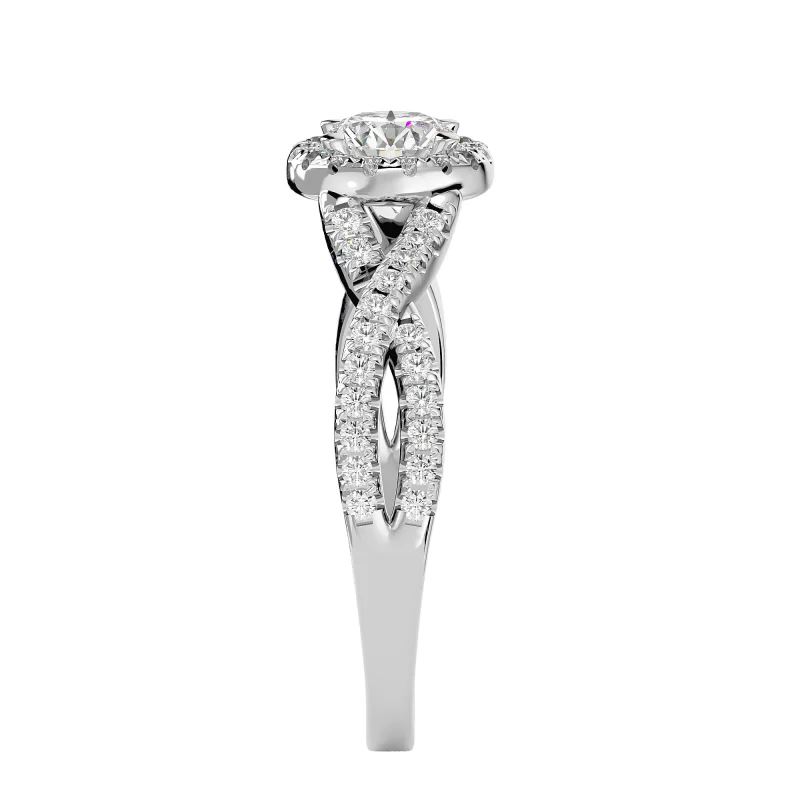 Inel de logodna Briliant Vintage Halo White Aur 18k Real Diamonds - Adele