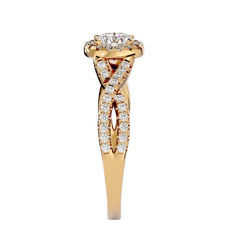 Inel de logodna Dazzling Vintage Halo Gold Aur 18k Pure Diamonds - Adele