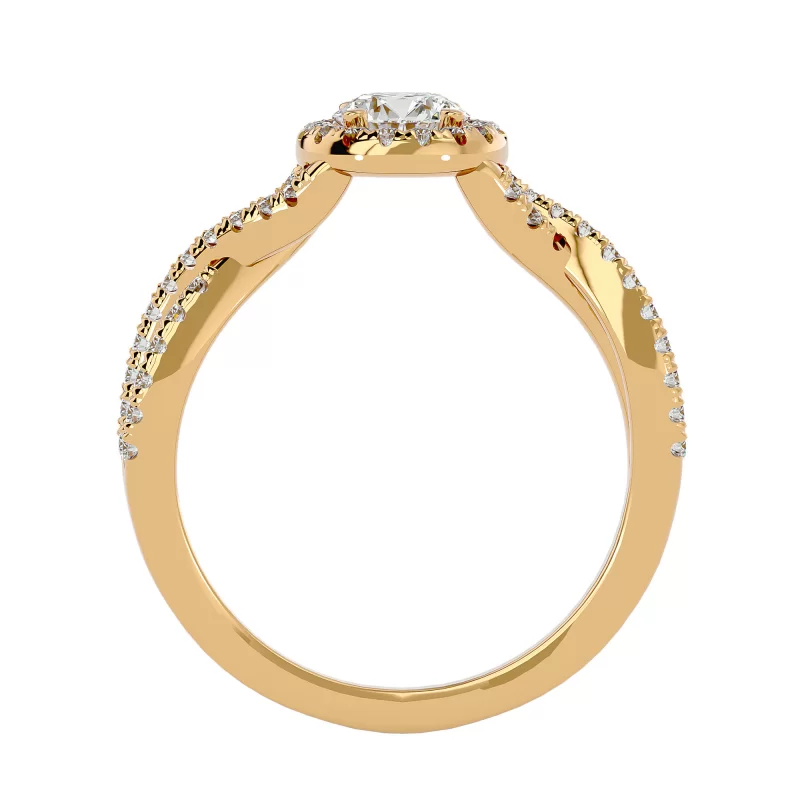 Inel de logodna Dazzling Vintage Halo Gold Aur 18k Pure Diamonds - Adele