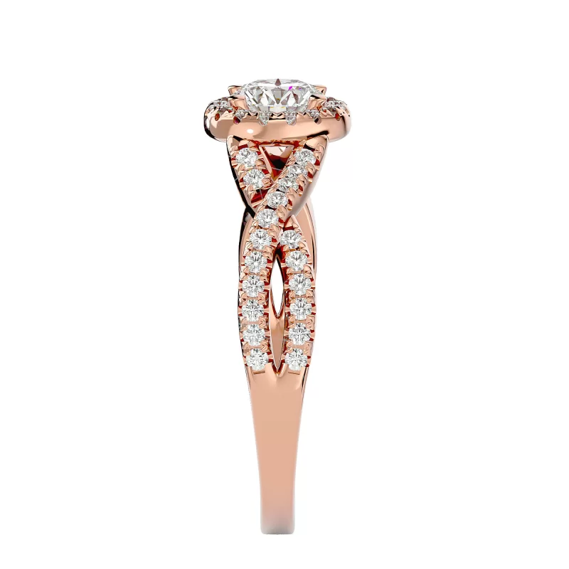 Inel de logodna Mesmerizing Vintage Halo Rose Aur 18k Real Diamonds - Adele