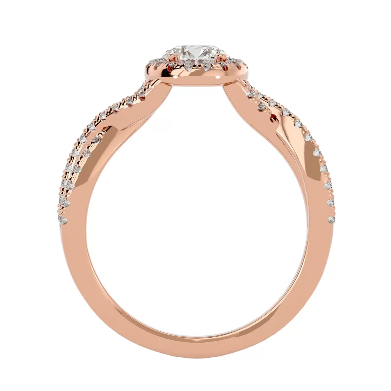 Inel de logodna Mesmerizing Vintage Halo Rose Aur 18k Real Diamonds - Adele