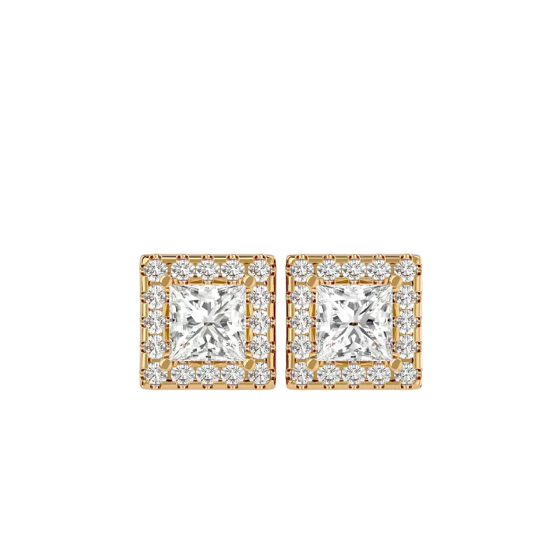 Cercei Aur Fine Symphony Halo Aur 18k Diamante Naturale - Alexandra