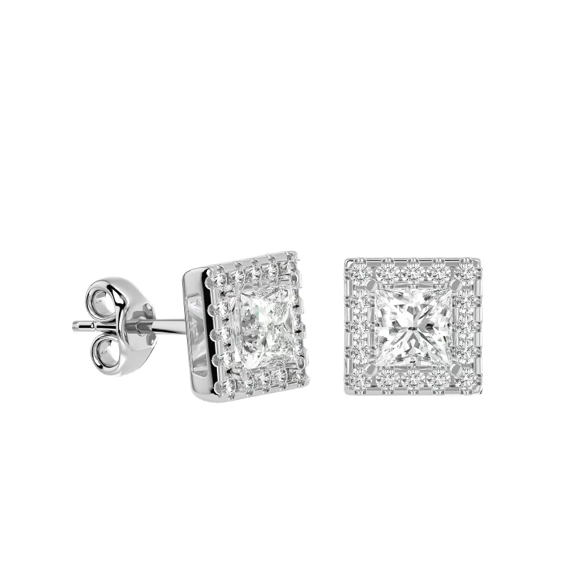 Cercei Aur Fine Symphony Halo Aur 18k Diamante Naturale - Alexandra