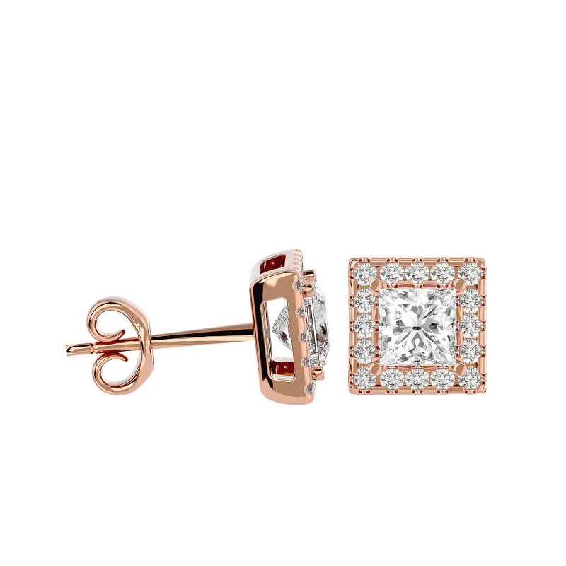 Cercei Aur Fine Symphony Halo Aur 18k Diamante Naturale - Alexandra
