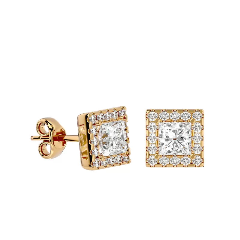 Cercei Aur Fine Symphony Halo Aur 18k Diamante Naturale - Alexandra
