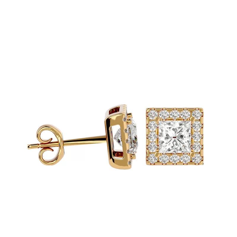 Cercei Aur Fine Symphony Halo Aur 18k Diamante Naturale - Alexandra