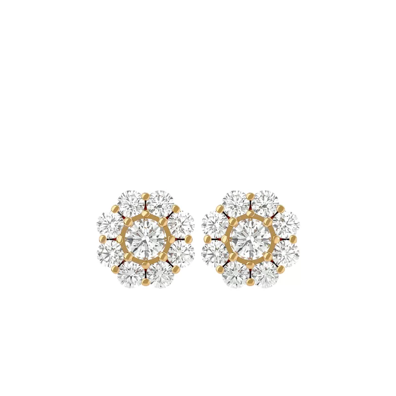 Cercei Aur Delicate Halo Aur 18k Real Diamonds - Selinna