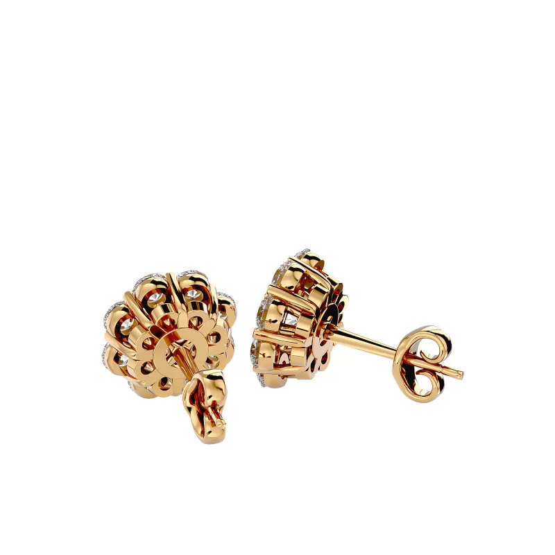 Cercei Aur Delicate Halo Aur 18k Real Diamonds - Selinna