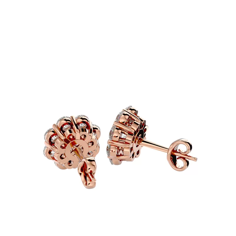 Cercei Aur Delicate Halo Aur 18k Real Diamonds - Selinna
