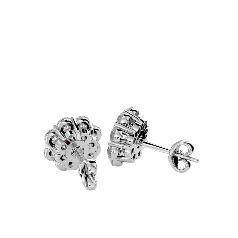 Cercei Aur Delicate Halo Aur 18k Real Diamonds - Selinna