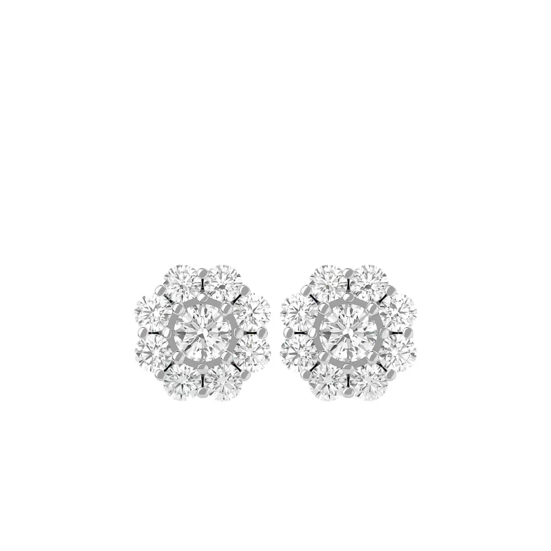 Cercei Aur Delicate Halo Aur 18k Real Diamonds - Selinna