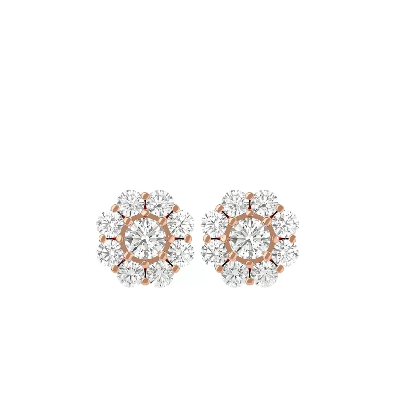 Cercei Aur Delicate Halo Aur 18k Real Diamonds - Selinna