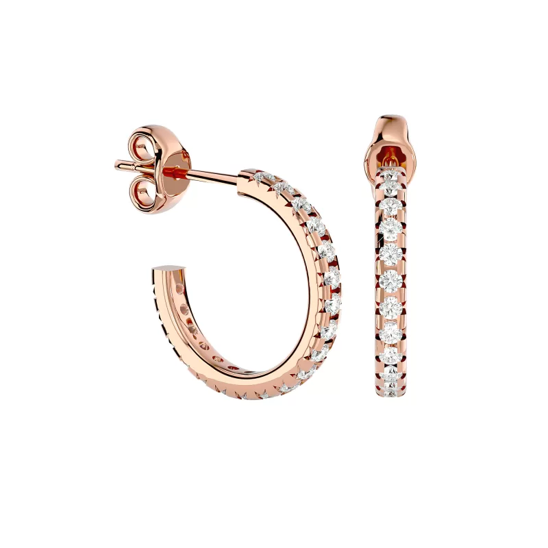 Cercei Aur Shimmering Hoop Aur 18k Real Diamonds - Lavinia