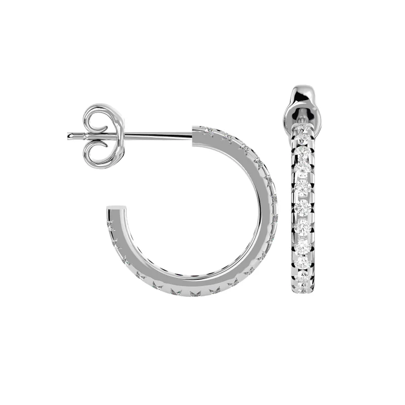 Cercei Aur Shimmering Hoop Aur 18k Real Diamonds - Lavinia