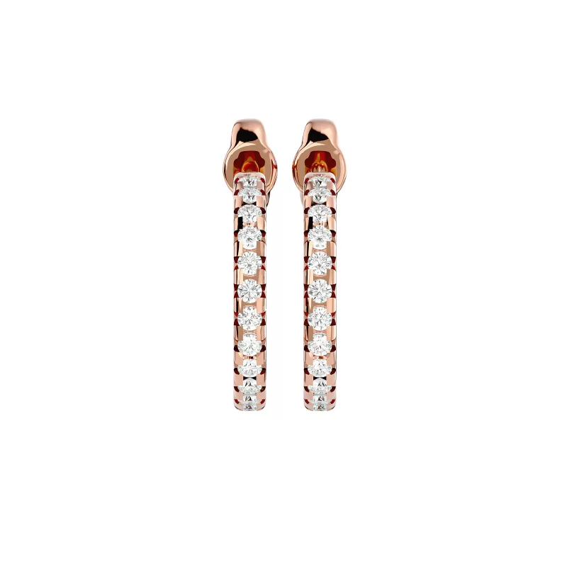 Cercei Aur Shimmering Hoop Aur 18k Real Diamonds - Lavinia