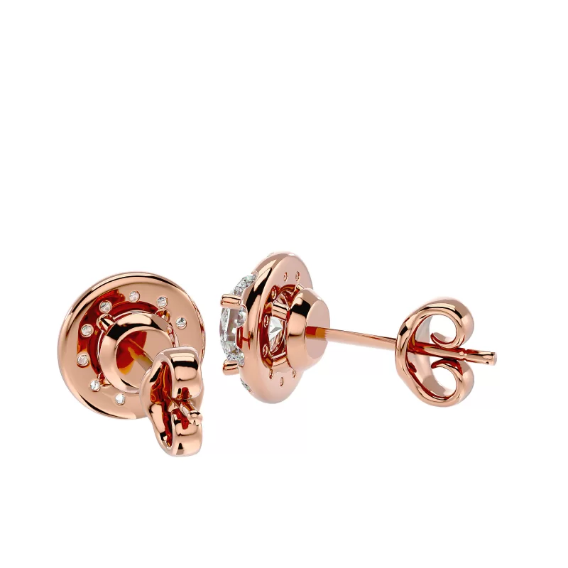 Cercei Aur Exquisite Halo Stud Aur 18k Real Diamonds - Melinda