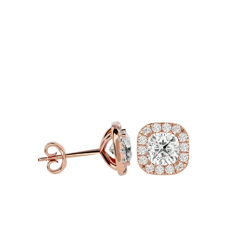 Cercei Aur Brilliant Halo Stud Aur 18k Genuine Diamonds - Madalina