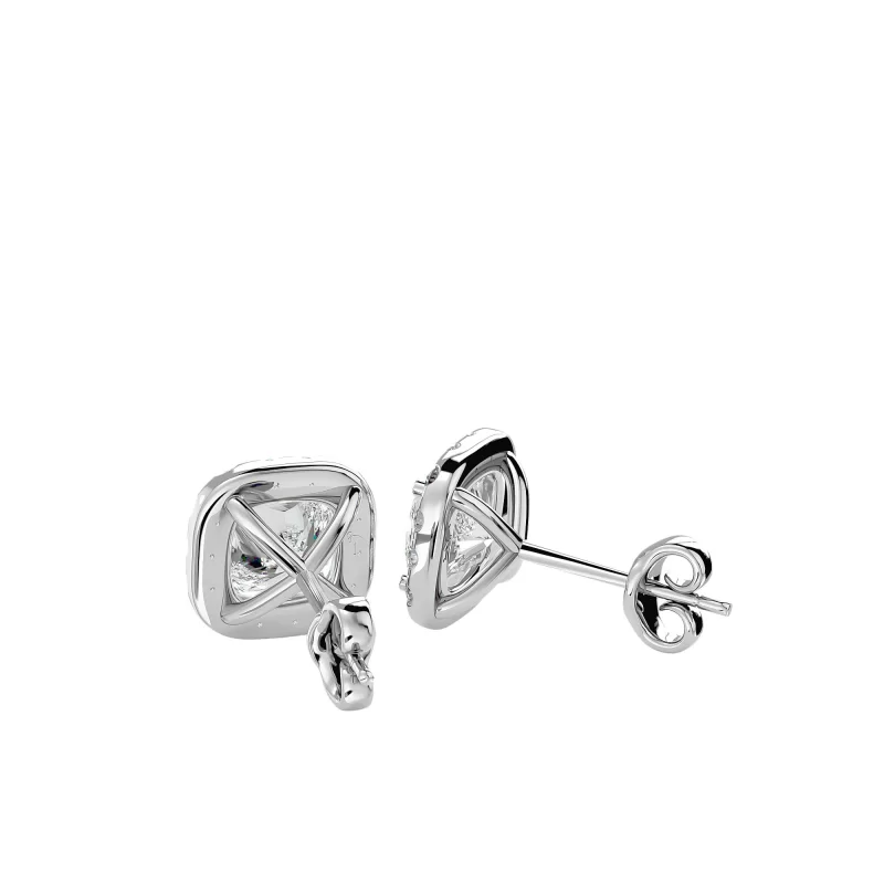 Cercei Aur Brilliant Halo Stud Aur 18k Genuine Diamonds - Madalina