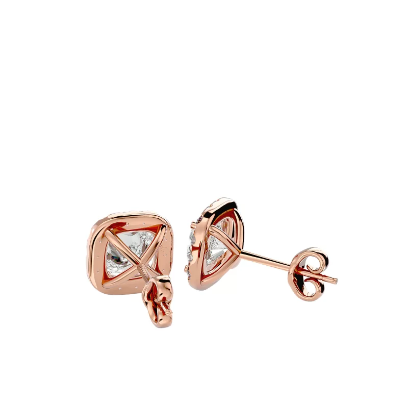 Cercei Aur Brilliant Halo Stud Aur 18k Genuine Diamonds - Madalina