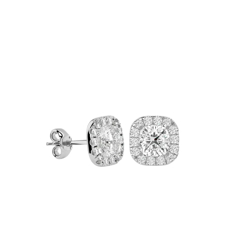Cercei Aur Brilliant Halo Stud Aur 18k Genuine Diamonds - Madalina