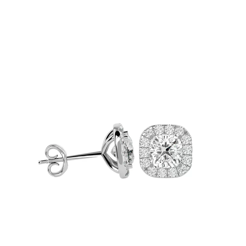 Cercei Aur Brilliant Halo Stud Aur 18k Genuine Diamonds - Madalina