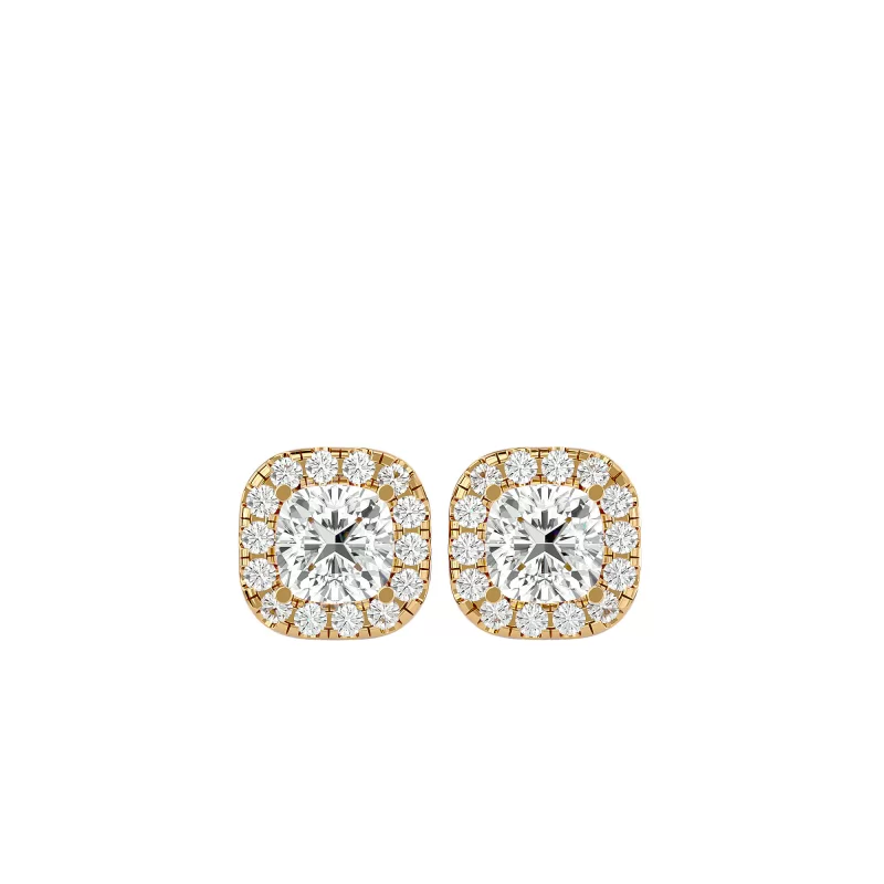 Cercei Aur Brilliant Halo Stud Aur 18k Genuine Diamonds - Madalina