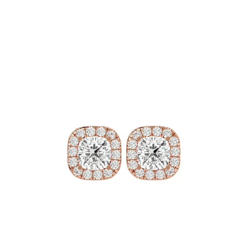 Cercei Aur Brilliant Halo Stud Aur 18k Genuine Diamonds - Madalina