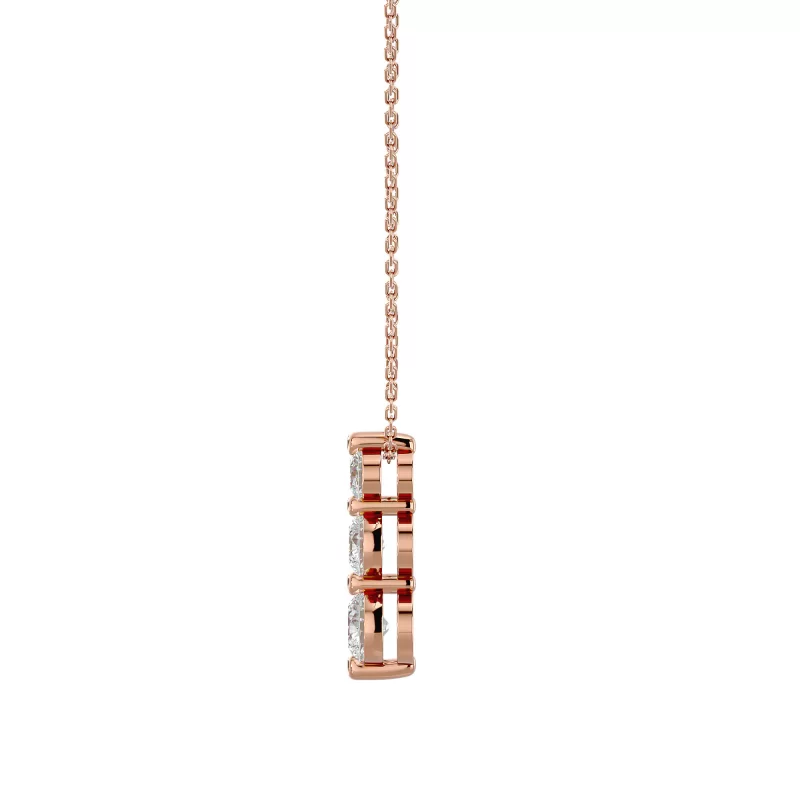 Pandantiv Aur 18k Deluxe Three-stone drop Real Diamonds - Angelina