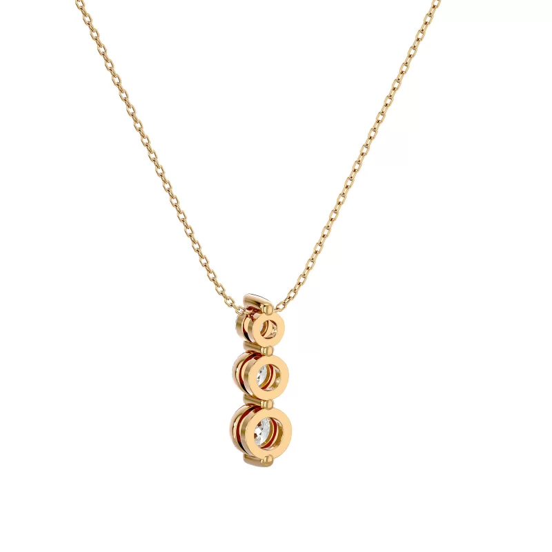 Pandantiv Aur 18k Deluxe Three-stone drop Real Diamonds - Angelina