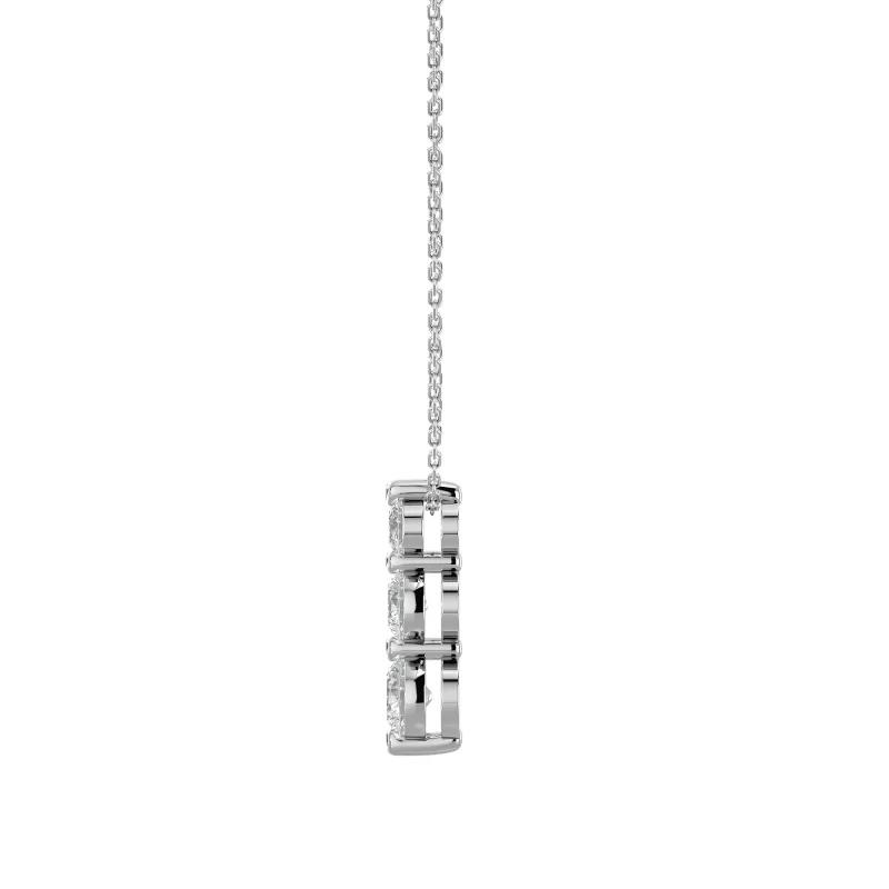Pandantiv Aur 18k Deluxe Three-stone drop Real Diamonds - Angelina