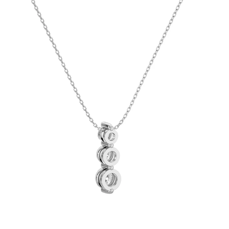 Pandantiv Aur 18k Deluxe Three-stone drop Real Diamonds - Angelina