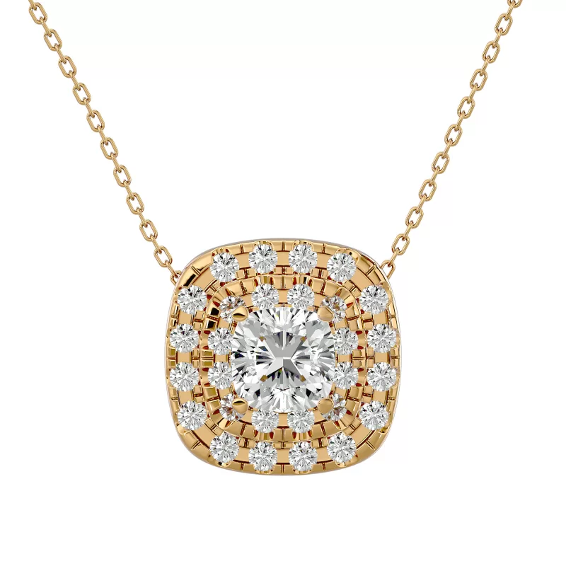 Pandantiv Aur 18k Captivating Fine Halo Real Diamonds - Corina