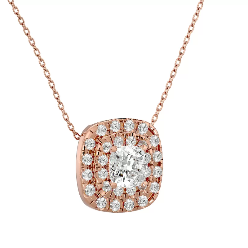 Pandantiv Aur 18k Captivating Fine Halo Real Diamonds - Corina