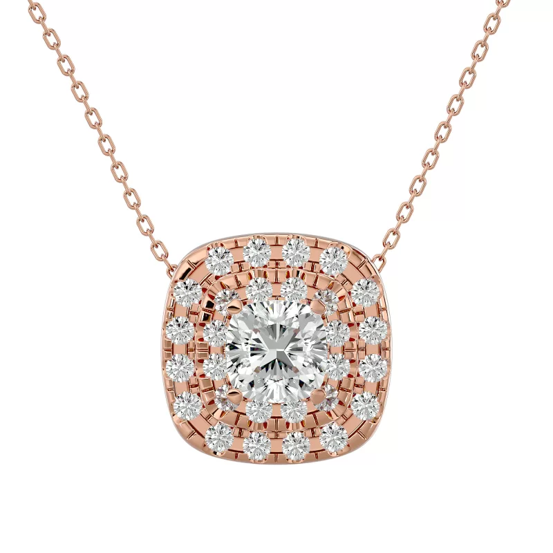 Pandantiv Aur 18k Captivating Fine Halo Real Diamonds - Corina
