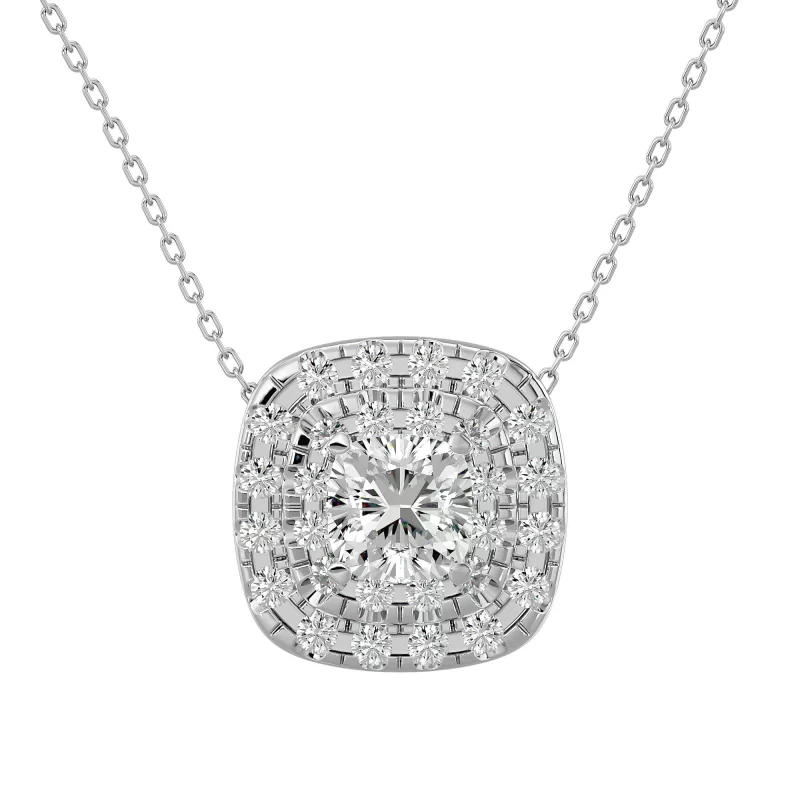 Pandantiv Aur 18k Captivating Fine Halo Real Diamonds - Corina