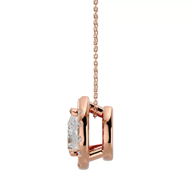 Pandantiv Aur 18k Graceful Halo Diamante Naturale - Wendy