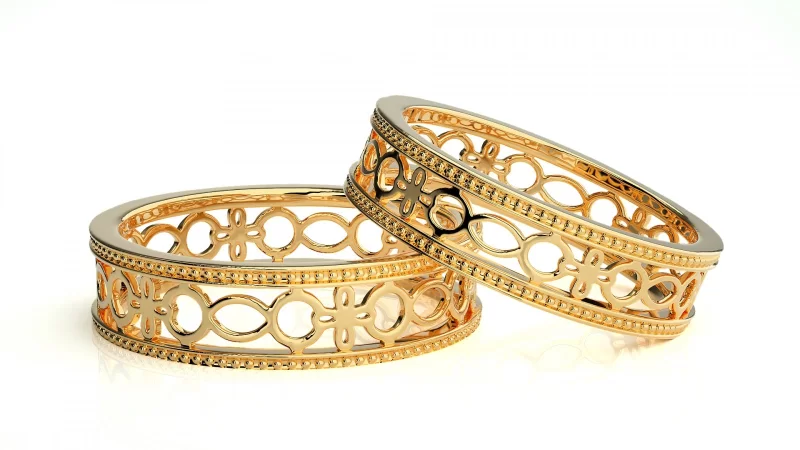 Verighete Harmonious Carved Couple Aur 18k - Baltimore