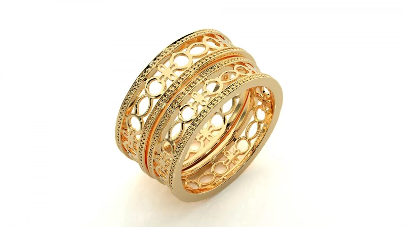 Verighete Harmonious Carved Couple Aur 18k - Baltimore