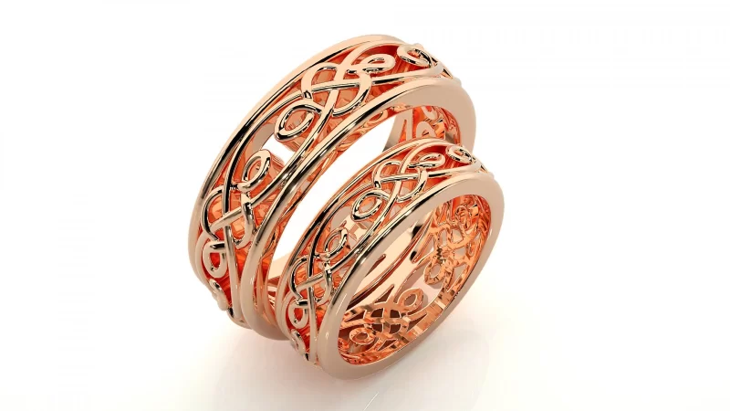 Verighete Luxurious Shaped Couple Aur 18k - Barcelona